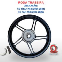 Roda Traseira Leve Cg Titan Fan 150 Esd Mod 5 Pontas Preta Fabreck Roda Traseira Leve Cg Titan Fan 150 Esd Mod 5 Pontas Preta Fabreck
