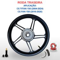 Roda Traseira Leve Cg Titan Fan 150 Esd Mod 5 Pontas Preta Fabreck Roda Traseira Leve Cg Titan Fan 150 Esd Mod 5 Pontas Preta Fabreck