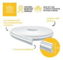 Rodameio Branco Eva Flexível Autoadesivo 3,8cm X 25 Metros