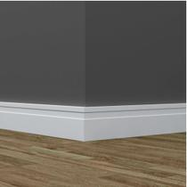 Rodapé Branco frisado 7cm de Poliestireno 1cm x 2,45m