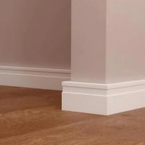 Rodapé Branco Frisado 7cm PVC 1cm x 2,45m