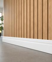 Rodapé de MDF 7CMX15MMX2.20m Revestido Frisado Branco Casablanca