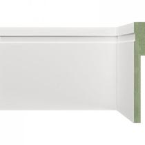 Rodapé de MDF Frisado de Sobrepor 12CMX2,40m Rende 2,4m 1202 Branco Moldufama