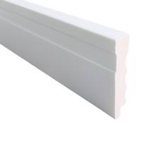 Rodapé De Poliestireno 7cm Branco Frisado 2,4 Metros
