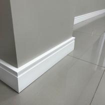 Rodapé de Poliestireno Branco Frisado Rígido Resistente a Umidade 10cm X 100cm