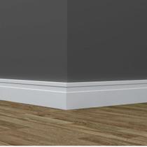 Rodapé de Poliestireno Branco Frisado Rígido Resistente a Umidade 10cm X 100cm