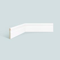 Rodapé de Poliestireno EspaçoFloor 7cm Slim Frisado Branco 70mm x 10mm x 2200mm Rodapé de Poliestireno EspaçoFloor 7cm Slim Frisado Branco 70mm x 10mm x 2200mm