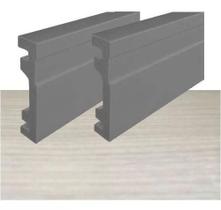 Rodapé de Poliestireno Frisado 10 cm Cinza Barra de 2,4 metros