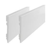 Rodapé de Poliestireno Liso Branco 12cm barra com 2,40 metros