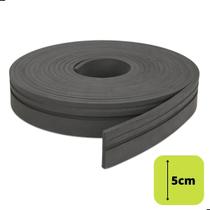 Rodapé Moldura Autocolante Eva Flexível 5Cm 5 Metros Cinza
