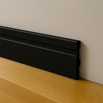 Rodapé Poliestireno 10cm Frisado Preto 1m PEX