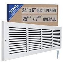 Rodapé Return Air Grille Handua Steel 24x6 Duct White