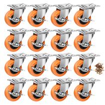 Rodas Caster Wheels ASHGOOB de 5 cm com freio, pacote com 16 unidades, capacidade de carga de 200 kg