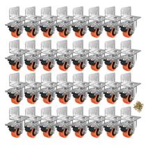 Rodas Caster Wheels ASHGOOB em forma de L de 5 cm com freio, pacote com 32