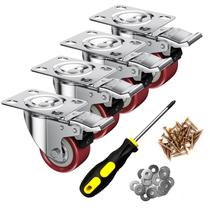 Rodas Caster Wheels ASHGOOB Red Poliuretano (PU) de 5 cm com freio x4