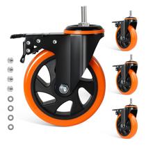 Rodas Caster Wheels BZOLIHEU Stem 12,7 cm Heavy Duty 1088,62 kg, conjunto 4