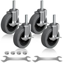 Rodas Caster Wheels EUOKOK de 4 polegadas com haste rosqueada de travamento, conjunto de 4