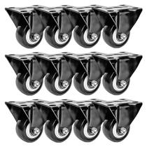 Rodas Caster Wheels FactorDuty, rígidas, fixas, não giratórias, de 2 polegadas, x12