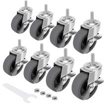 Rodas Caster Wheels, haste giratória de travamento WHARSTM 3 com freio de 8 cm Rodas Caster Wheels, haste giratória de travamento WHARSTM 3 com freio de 8 cm