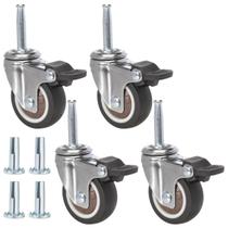 Rodas Caster Wheels JGJC 2 Rubber com freios de 5 cm com soquete para móveis Rodas Caster Wheels JGJC 2 Rubber com freios de 5 cm com soquete para móveis