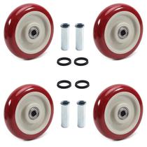 Rodas Caster Wheels Juvielich de 5 polegadas, 4 unidades, 100 kg, vermelhas