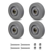 Rodas Caster Wheels LONGRUNFORU de borracha termoplástica de 4 polegadas (conjunto de 4)
