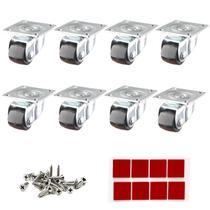 Rodas Caster Wheels Luxinika Mini giratórias de 1,3 cm com adesivo, pacote com 8 Rodas Caster Wheels Luxinika Mini giratórias de 1,3 cm com adesivo, pacote com 8