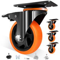 Rodas Caster Wheels TAYLOON de 5 polegadas com freio de segurança 1088,62 kg Conjunto de 4