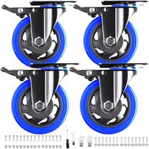 Rodas Caster Wheels WOZESEIK de 4 polegadas com freio Heavy Duty, conjunto de 4