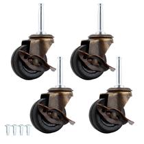 Rodas Caster Wheels YEWEKE Antique Brass de 2 polegadas com freio de 300 libras Rodas Caster Wheels YEWEKE Antique Brass de 2 polegadas com freio de 300 libras