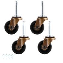 Rodas Caster Wheels YEWEKE Antique Brass Rubber de 2 polegadas (5 cm) sem freio