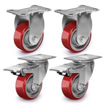 Rodas Caster Wheels ZDNEY Heavy Duty de 3 polegadas com tampa de freio de 1400 libras.