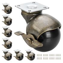 Rodas Casters JGJC Vintage Ball Caster de 5 cm com freio, pacote com 8