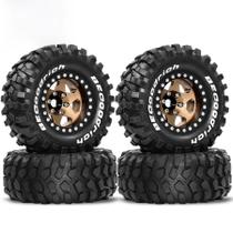 Rodas De Borracha De 1,9 Polegadas Com Aro Beadlock Para 110 RC Crawler Traxxas Axial SCX10 Redcat