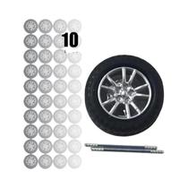Rodas De Carro Modelo Com Pneus De Borracha Em Escala 1/64, Peças De Veículos De Brinquedo ABS Para Rodas De Carro Modelo Com Pneus De Borracha Em Escala 1/64, Peças De Veículos De Brinquedo ABS Para