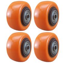 Rodas de pu laranja 2 pol 50mm rolamento esfera 4 unidades