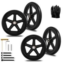 Rodas de reposição CANWUPON de borracha maciça de 8 polegadas (pacote com 2)