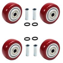 Rodas de rodízio de reposição Juvielich 3 polegadas PU 120 kg vermelhas 4 unidades