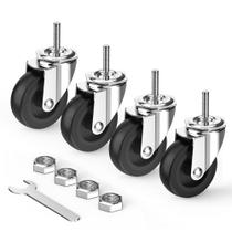 Rodas de rodízio HOLKIE 7,62 cm sem haste de freio, tampa de 600 kg. Conjunto de 4 Rodas de rodízio HOLKIE 7,62 cm sem haste de freio, tampa de 600 kg. Conjunto de 4