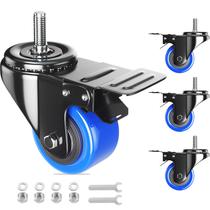 Rodas de rodízio WOZESEIK Heavy Duty de 5 cm com suporte de haste rosqueada Rodas de rodízio WOZESEIK Heavy Duty de 5 cm com suporte de haste rosqueada