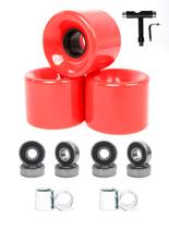 Rodas de skate FREEDARE 58mm 82a com rolamento ABEC-7 vermelho, pacote com 4