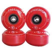 Rodas de skate FREEDERE 52mm com rolamentos 90A (vermelhas) x4