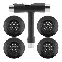Rodas de skate Houseen 55 mm PU 80A com rolamentos, 4 peças e mais ferramenta