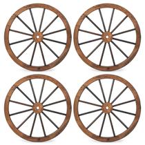 Rodas Decorativas de Carroça Giantex 76 cm em Madeira de Abeto, 4 Peças Rodas Decorativas de Carroça Giantex 76 cm em Madeira de Abeto, 4 Peças