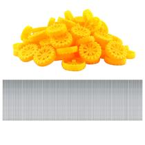 Rodas e Eixos para Brinquedos EUDAX 300pcs Plástico Amarelo Diâmetro 3cm