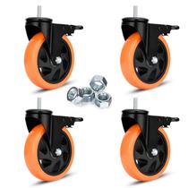 Rodas giratórias pesadas YOOGAA Casters 12,7 cm PVC 680 kg, conjunto 4 Rodas giratórias pesadas YOOGAA Casters 12,7 cm PVC 680 kg, conjunto 4