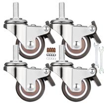 Rodas giratórias TPR de 360 da Stem Casters YEWEKE com rosca de freio de 2-4 cm Rodas giratórias TPR de 360 da Stem Casters YEWEKE com rosca de freio de 2-4 cm