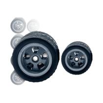 Rodas Grandes Traseiras Pequenas Com Pneus De Borracha Destacáveis para Carros Modelo Em Escala