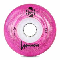 Rodas LED Luminous Glitter Pink 72/76/80mm - (Unidade)