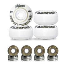 Rodas Para Skate Mentex 53mm Branca Dureza 95a Com Rolamentos ABEC-5